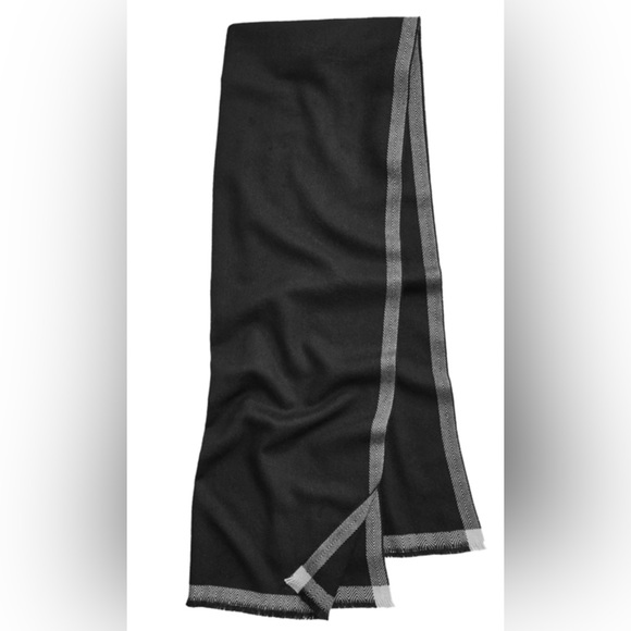 Alfani Men's Black Solid Tipped Scarf One Size - Picture 1 of 2